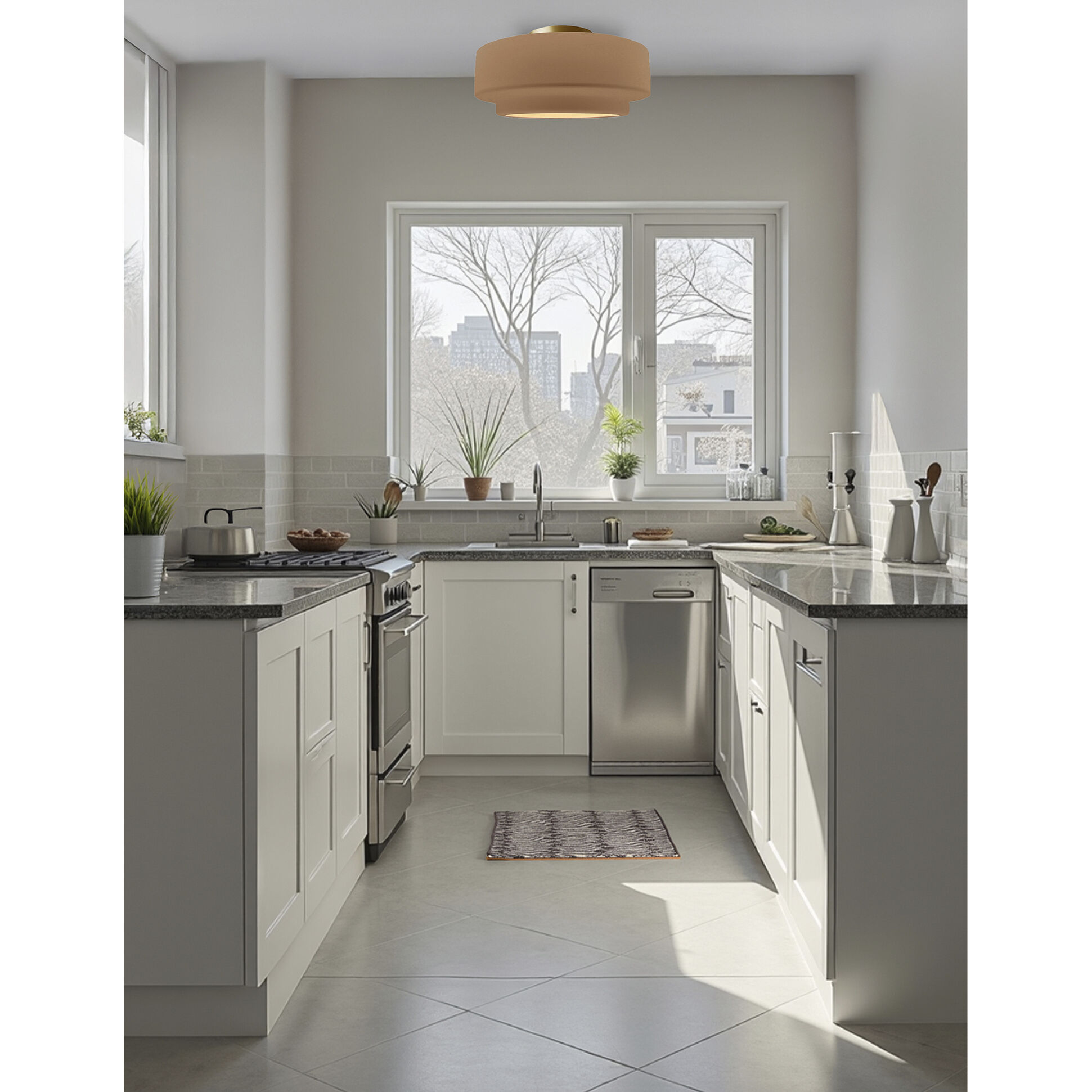 Radiance Collection - Tier 1 Light 12 inch Adobe Semi-Flush Ceiling Light, Form+Finish+Function