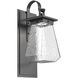 Outdoor Chilled Glass LED Argento Grey Outdoor Sconce in 3000K LED, Beacon with Shepherds Hook