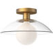 Francesca 1 Light 11.88 inch Aged Gold Semi Flush Mount Ceiling Light in Aged Brass
