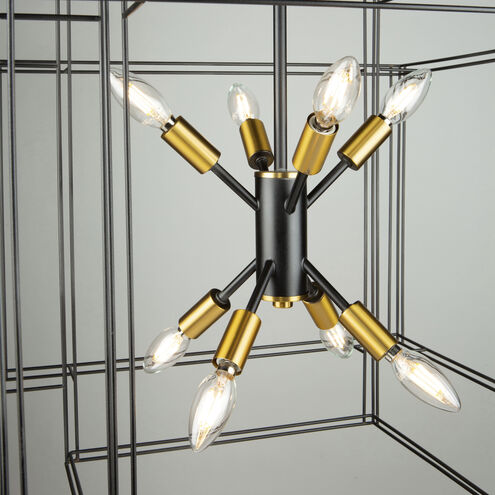 Artisan 8 Light 21.5 inch Black and Brushed Brass Multi Light Pendant Ceiling Light