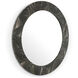 Cassara Straw Marquetry Charcoal Wall Mirror