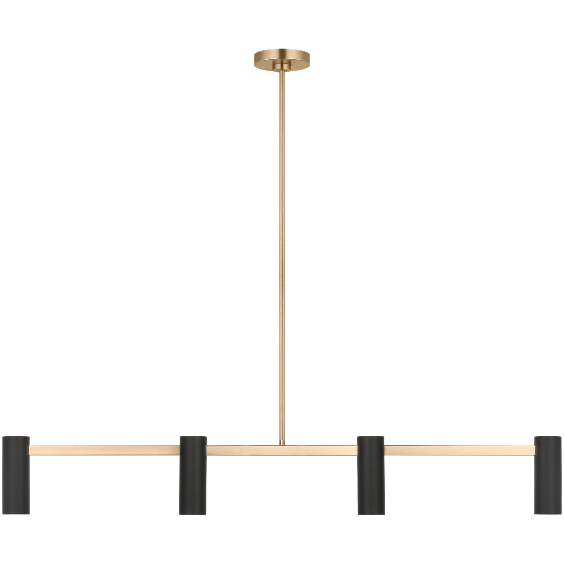 Zentro LED 48 inch Satin Brass Linear Chandelier Ceiling Light