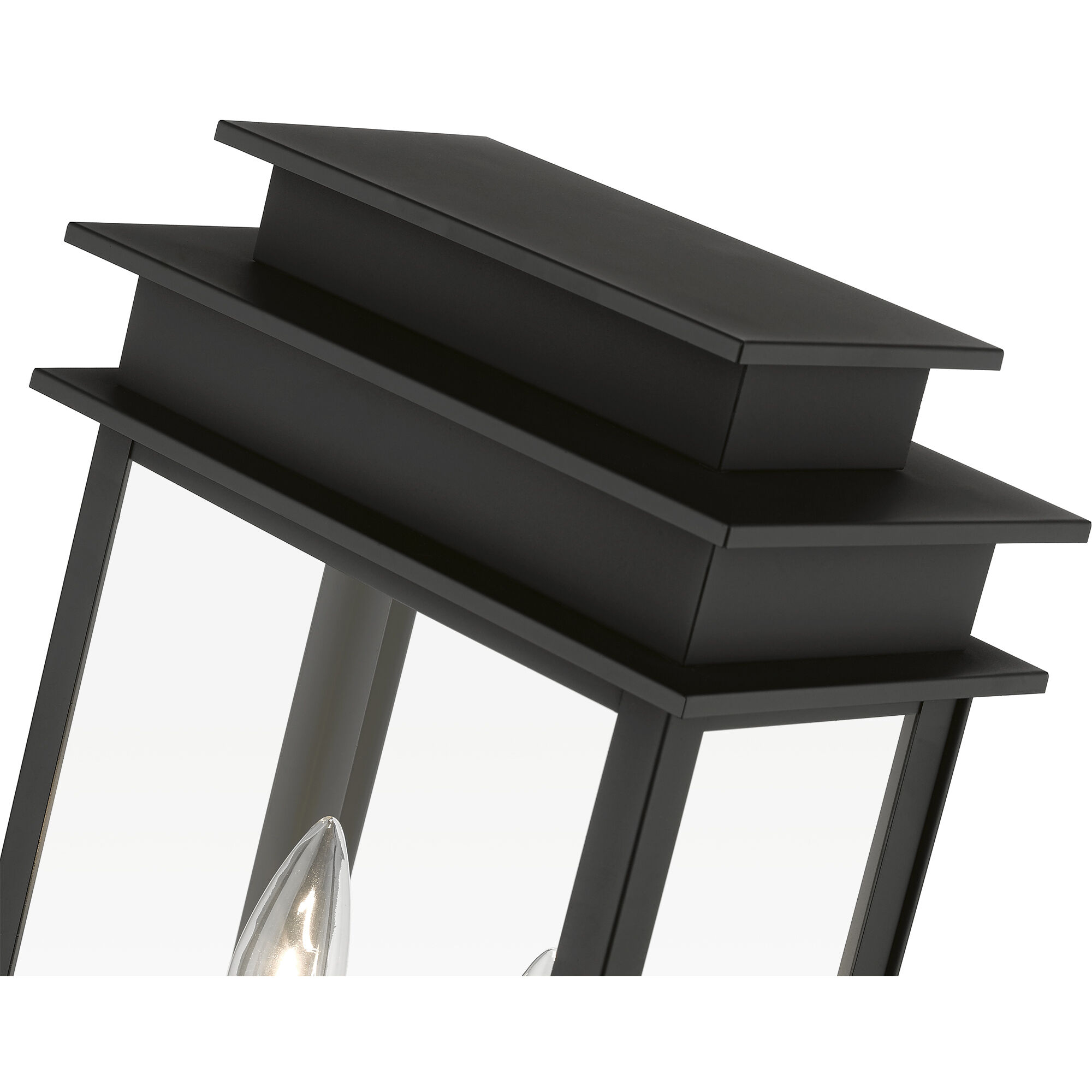 Princeton 2 Light 21 inch Black with Polished Chrome Outdoor Post Top Lantern, Large