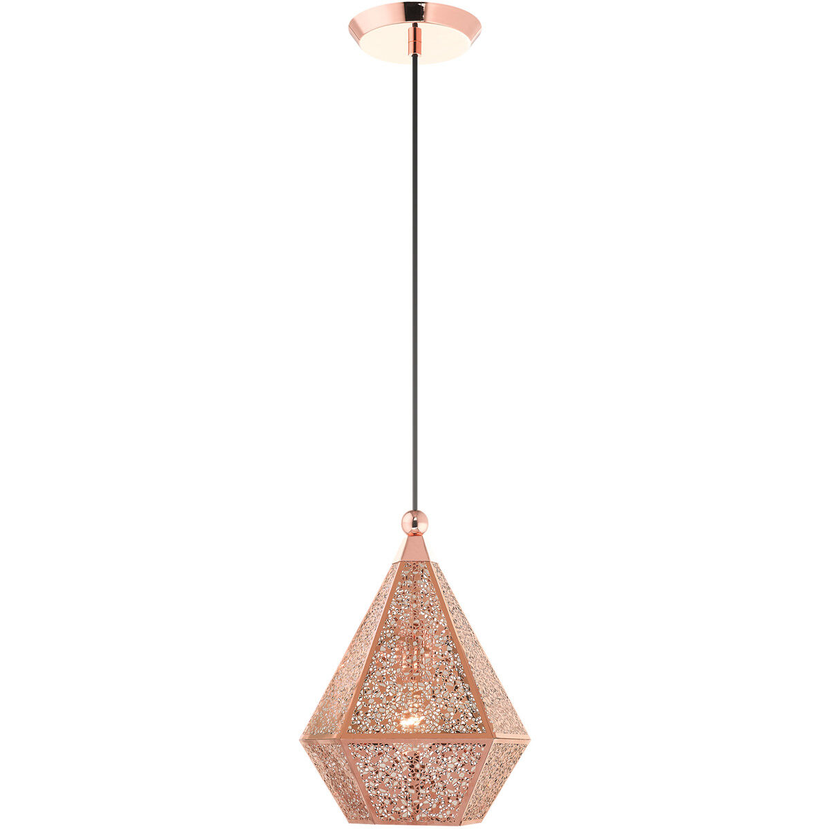 Aberdeen 1 Light 10 inch Rose Gold Pendant Ceiling Light