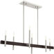 Denmark 6 Light 7 inch Brushed Nickel with Bronze Accents Chandelier Ceiling Light