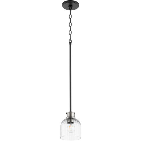 Monarch 1 Light 6 inch Noir and Satin Nickel Pendant Ceiling Light