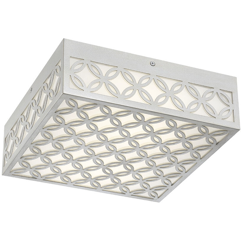 Clover 1 Light 12 inch Aged Silver Outdoor LED Flush Mount