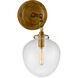 Thomas O'Brien Katie2 1 Light 6.5 inch Hand-Rubbed Antique Brass Acorn Bath Sconce Wall Light in Clear Glass, Small