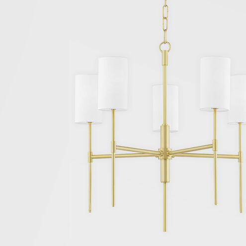 Olivia 5 Light 24 inch Aged Brass Chandelier Ceiling Light