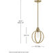 Fallon 1 Light 10 inch Lacquered Brass with Bamboo Pendant Ceiling Light