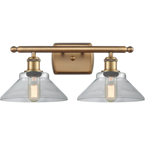 Ballston Orwell LED 18 inch Brushed Brass Bath Vanity Light Wall Light in Clear Glass, Ballston