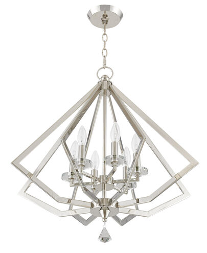 Diamond 6 Light 25 inch Polished Nickel Chandelier Ceiling Light