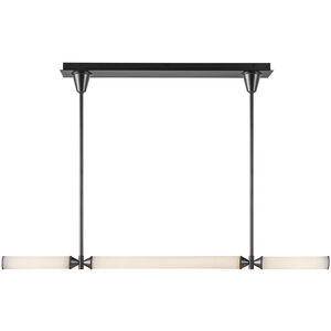 Edwin LED 47.88 inch Urban Bronze and Frosted Ribbed Glass Linear Pendant Ceiling Light