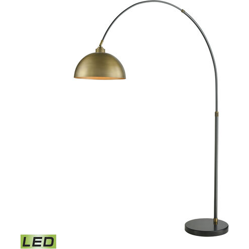 Magnus 76 inch 9 watt Aged Brass with Black Floor Lamp Portable Light