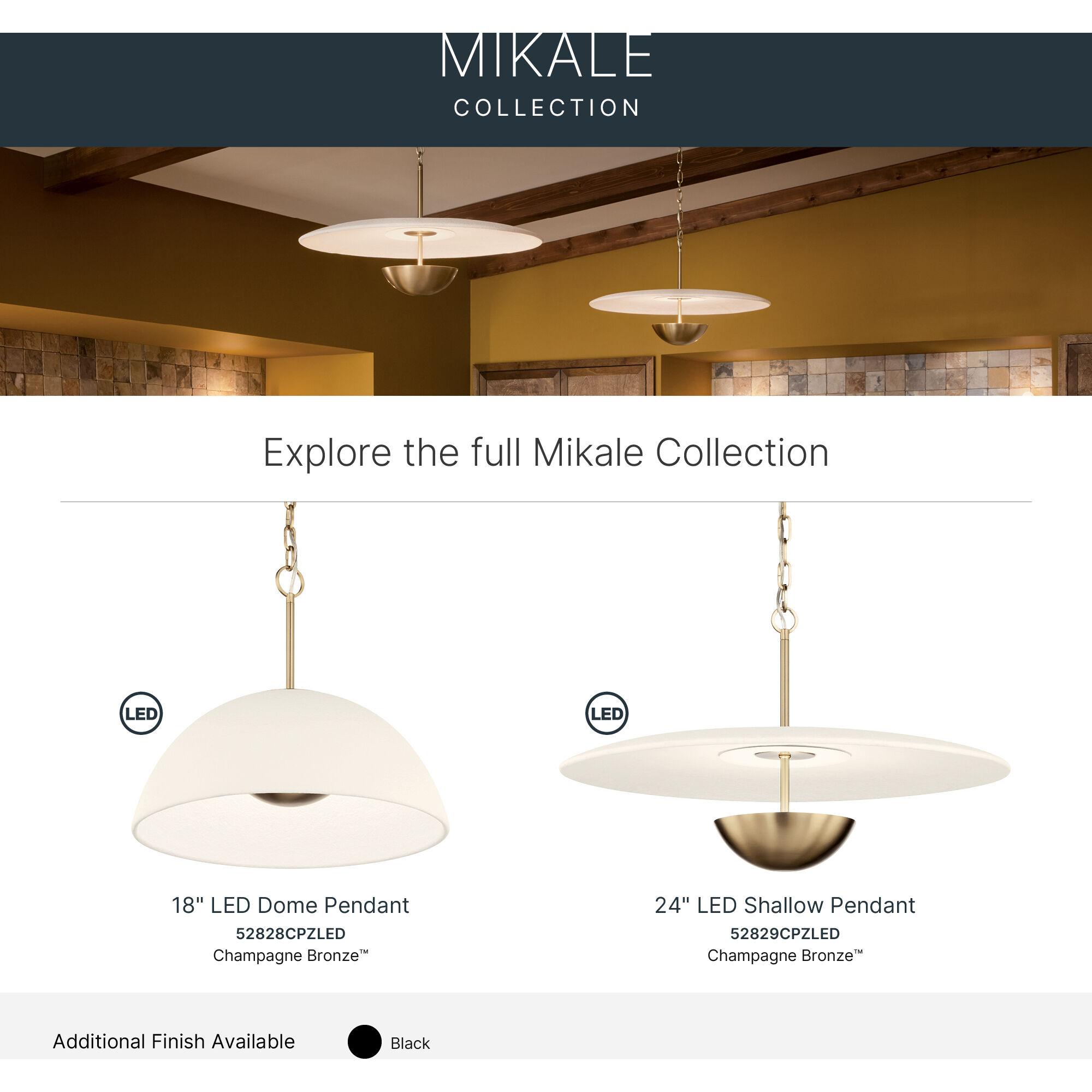 Mikale LED Champagne Bronze Pendant Ceiling Light