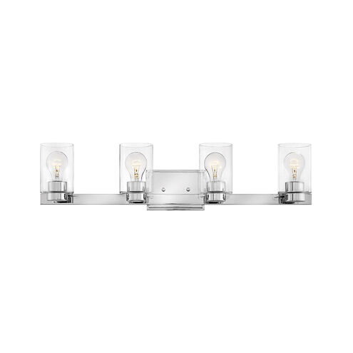 Miley 4 Light 30 inch Chrome Vanity Light Wall Light in Clear