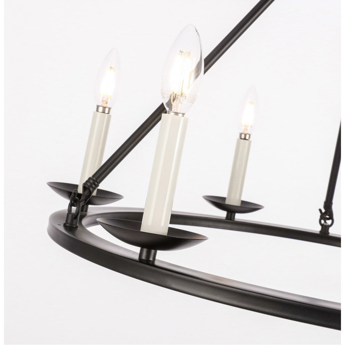 Maine 6 Light 36 inch Black Chandelier Ceiling Light