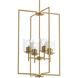 Replay 4 Light 18 inch Brushed Gold Pendant Ceiling Light
