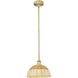 Edison Bristol Natural II 1 Light 11.75 inch Brushed Brass Mini Pendant Ceiling Light