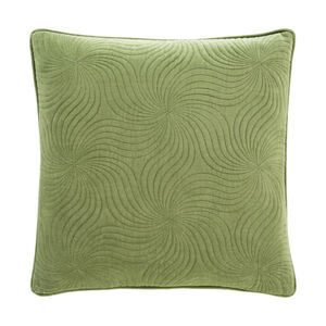 Quilted Cotton Velvet 22 X 22 inch Grass Green Pillow Kit, Square