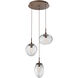 Cosmos LED LED 22.3 inch Burnished Bronze Chandelier Ceiling Light, Round Multi-Port
