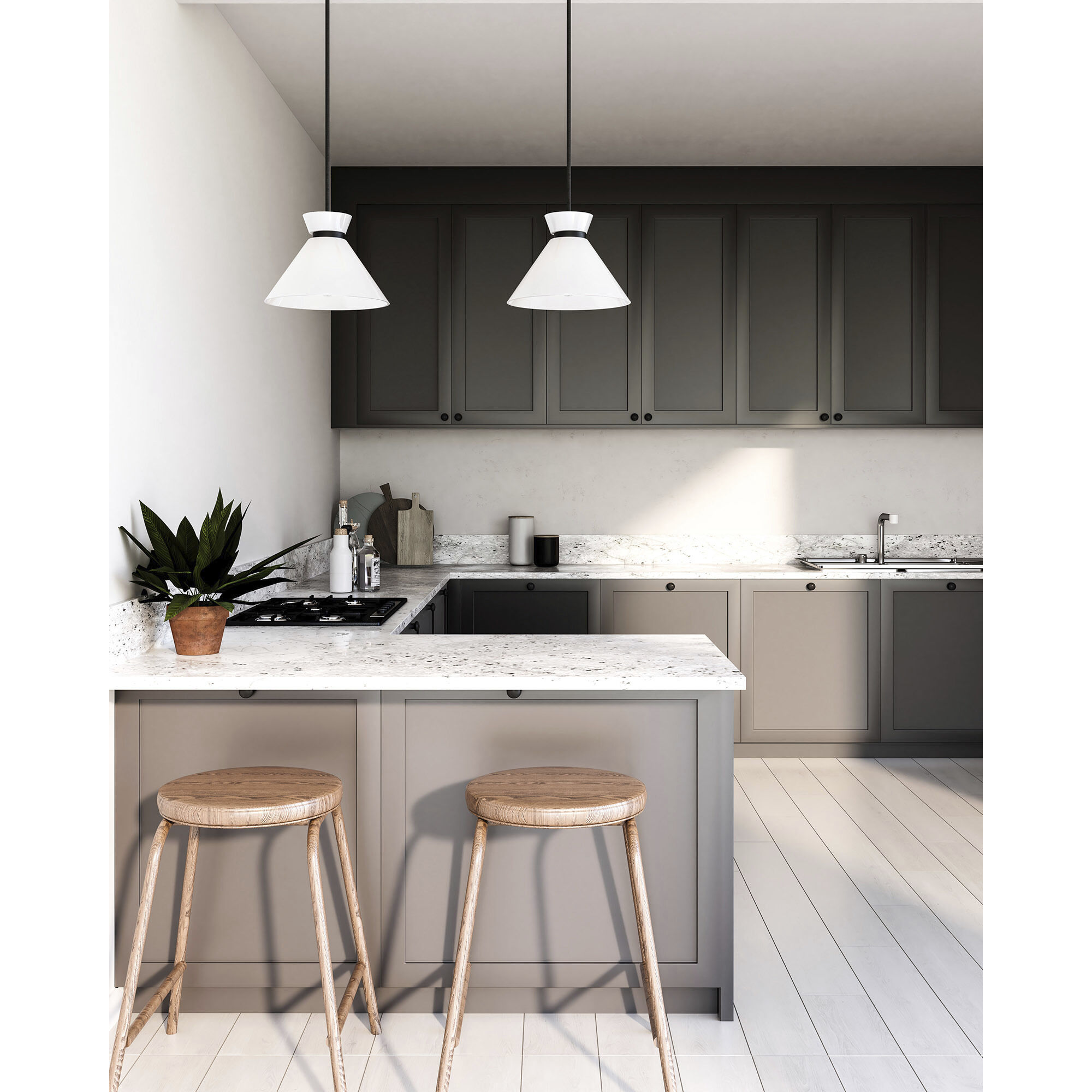 Alora Mood Halston Pendant Ceiling Light in Matte Black