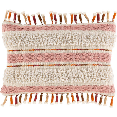 Amaretta 22 X 14 inch Cream/Wheat/Burnt Orange/Garnet/Dark Brown/White Pillow Kit, Lumbar