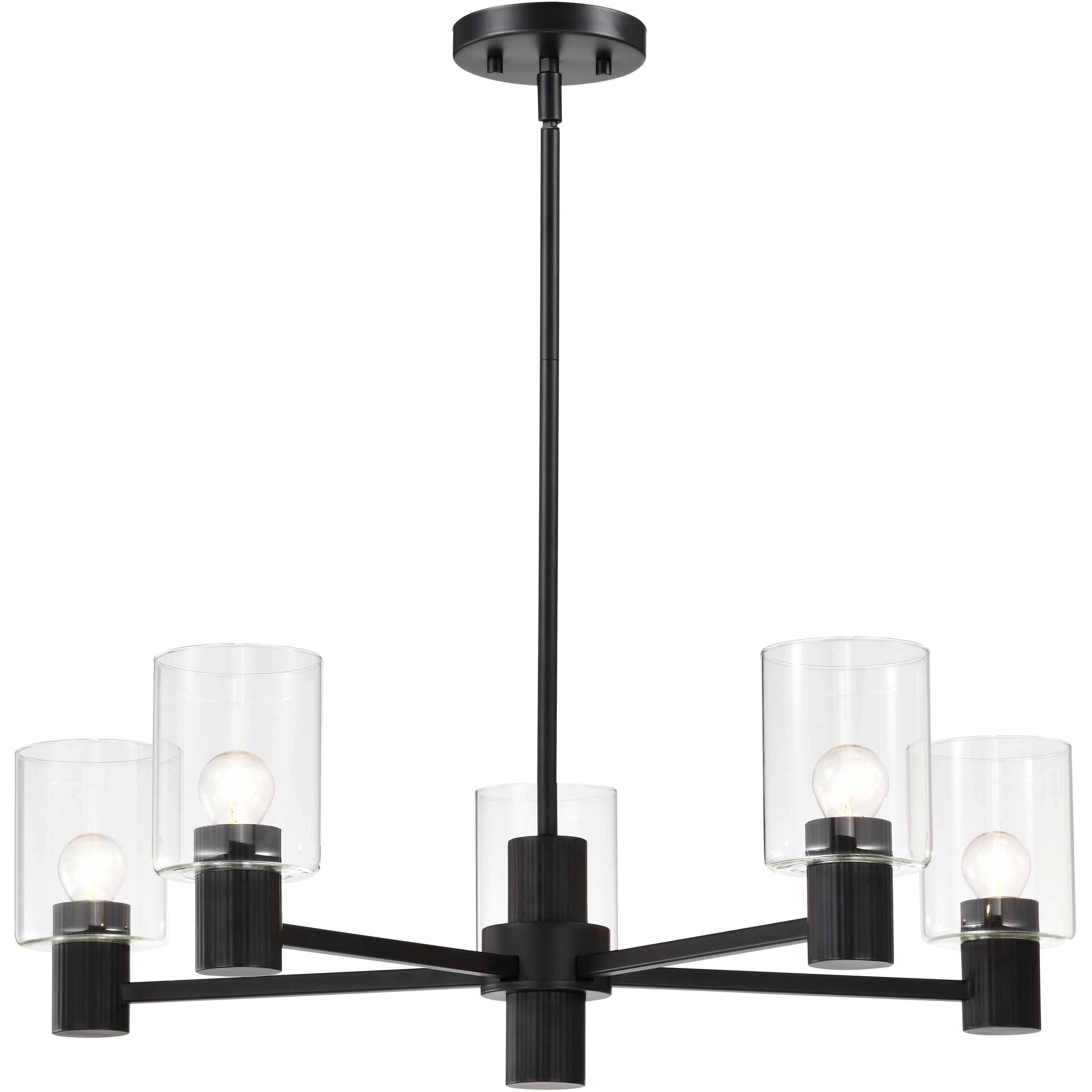 Clarksville 5 Light 28 inch Matte Black Chandelier Ceiling Light