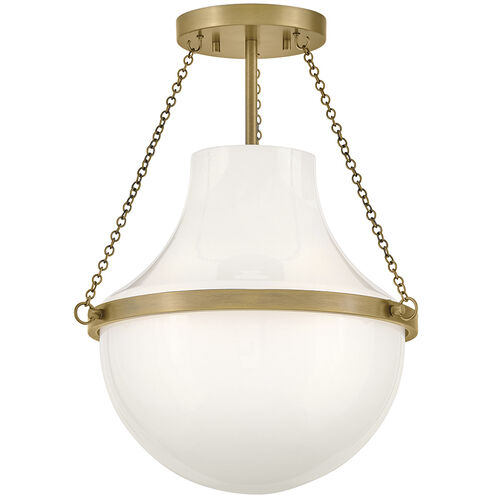 Collins 1 Light 15 inch Heritage Brass Semi-Flush Mount Ceiling Light, Medium