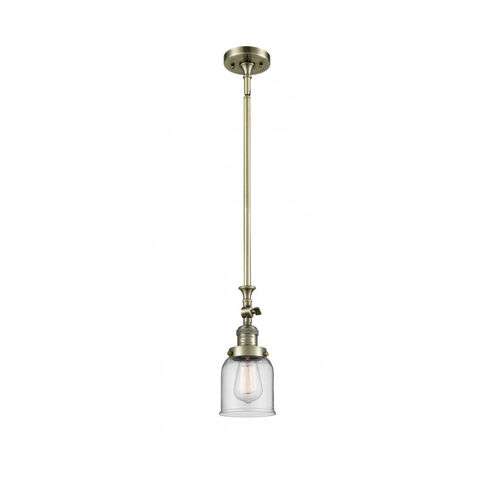 Franklin Restoration Small Bell 1 Light 5 inch Antique Brass Mini Pendant Ceiling Light in Incandescent, Clear Glass, Franklin Restoration