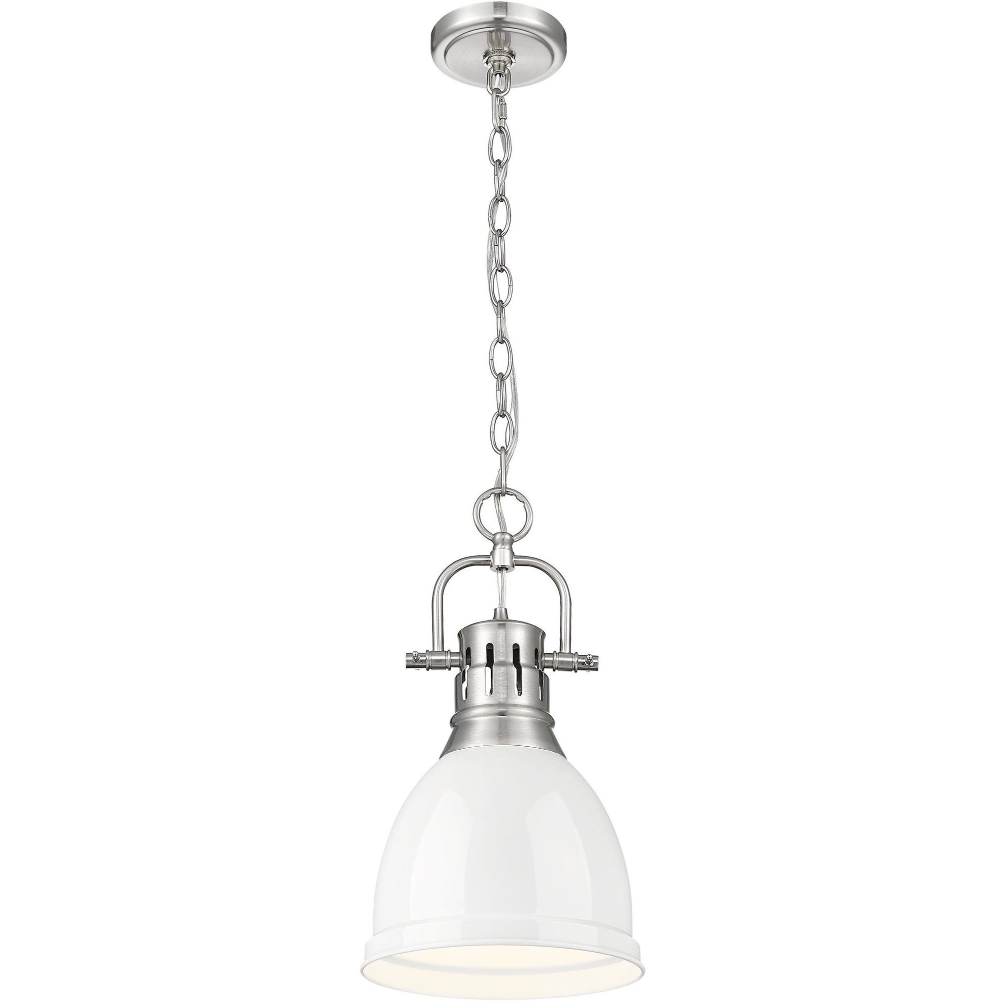 Yep Duncan 1 Light 8.88 inch Pewter Pendant Ceiling Light in White, Small