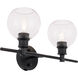 Collier 2 Light 19 inch Black Wall sconce Wall Light
