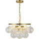 Alora Mood Faye 3 Light 17.75 inch Brushed Gold Chandelier Ceiling Light in Clear Ribbed Glass