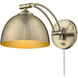 Rey 1 Light 8 inch Aged Brass Articulating Wall Sconce Wall Light, Adjustable