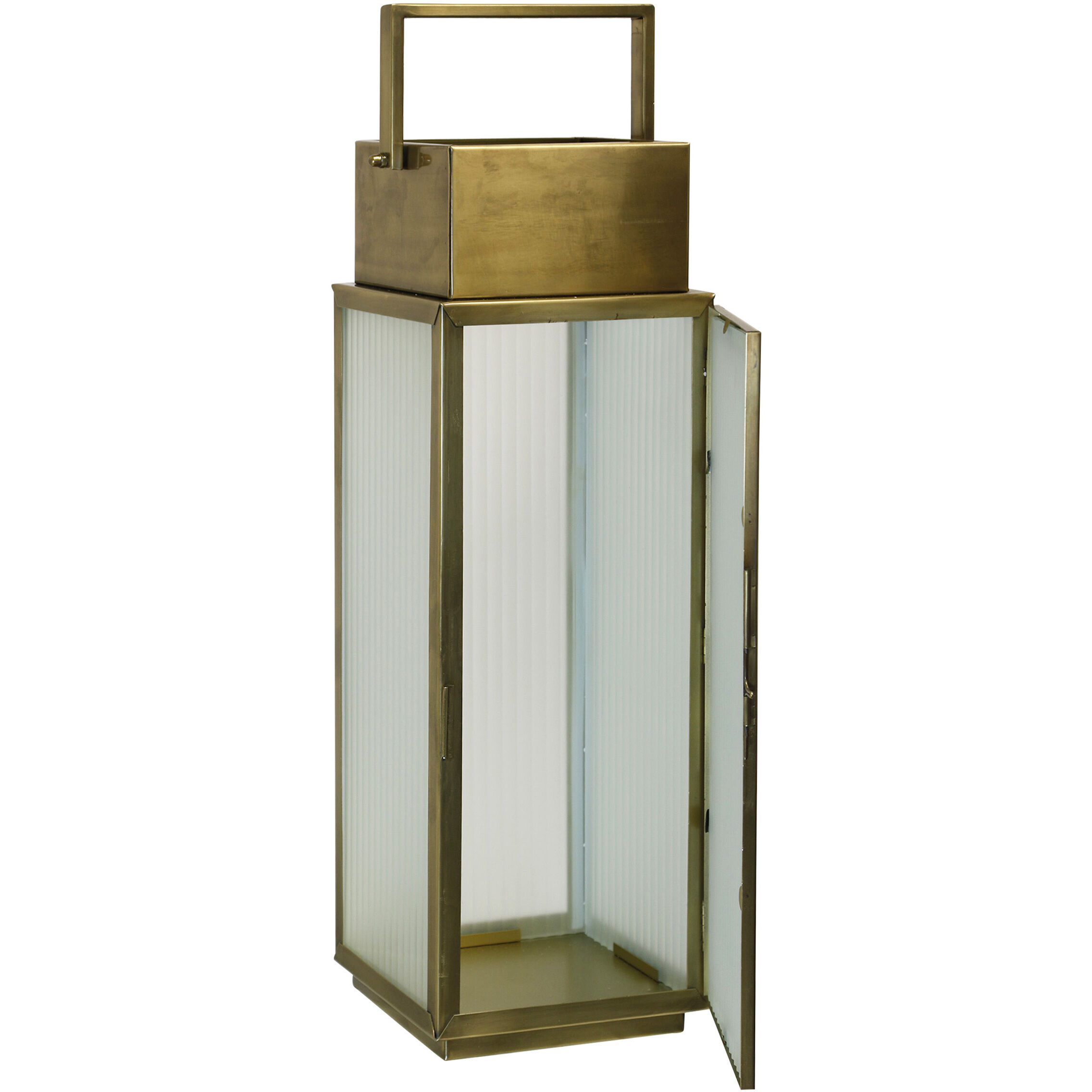 Belvedere Antique Brass Decorative Object in 7 x 7 x 25