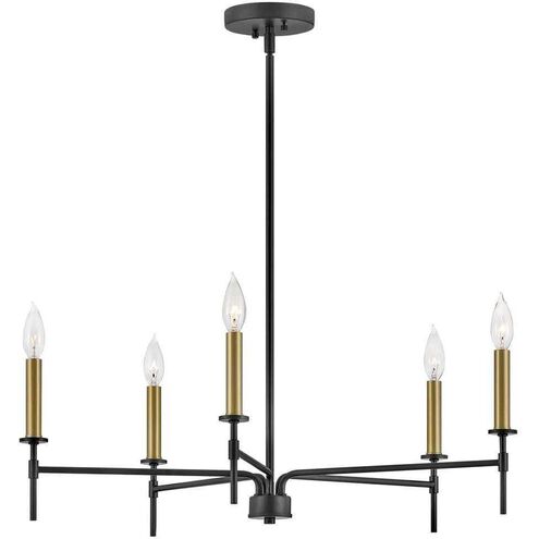 Hux LED 28 inch Black Chandelier Ceiling Light