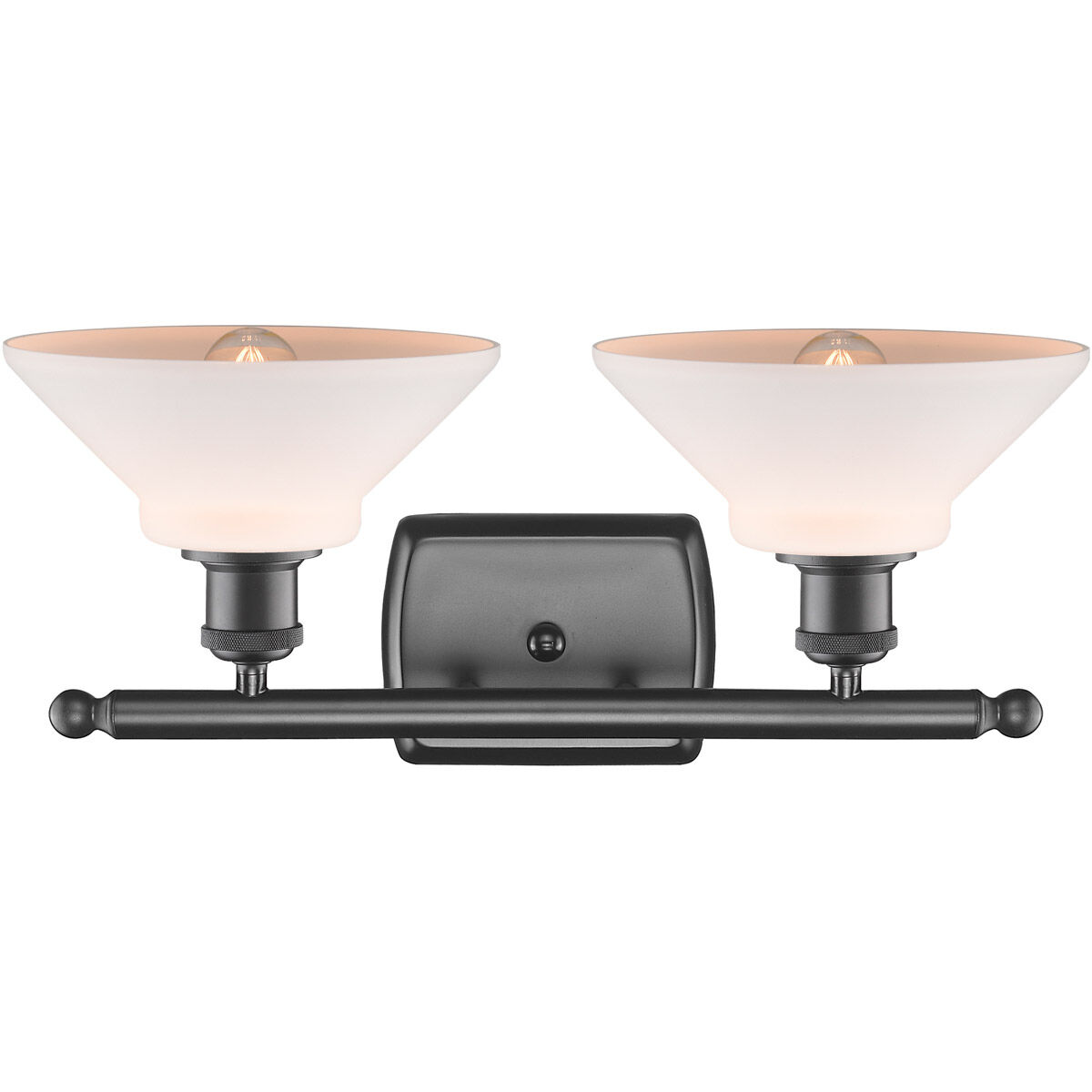 Ballston Orwell 2 Light 18 inch Oil Rubbed Bronze Bath Vanity Light Wall Light in Matte White Glass, Ballston