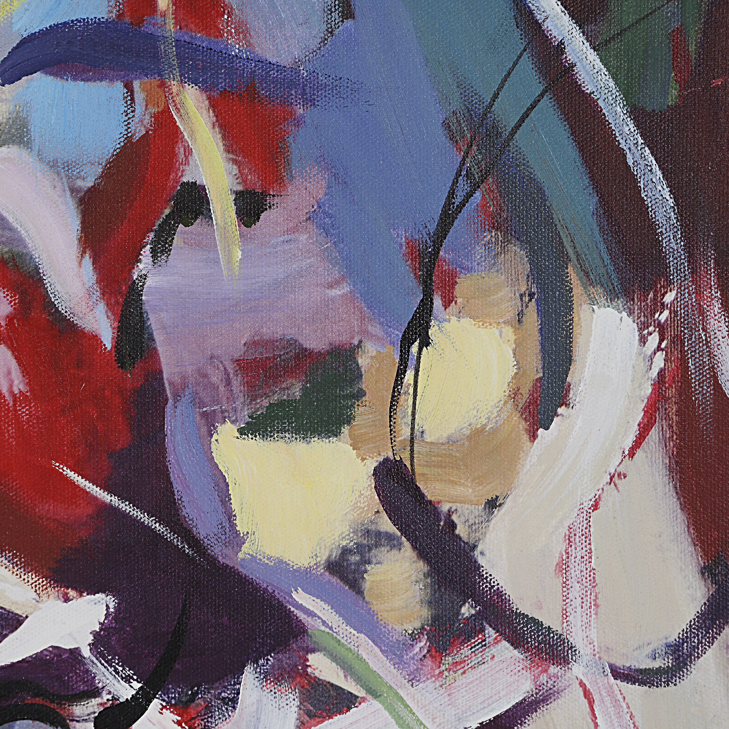 Iman Painted Matte Black Canvas Art