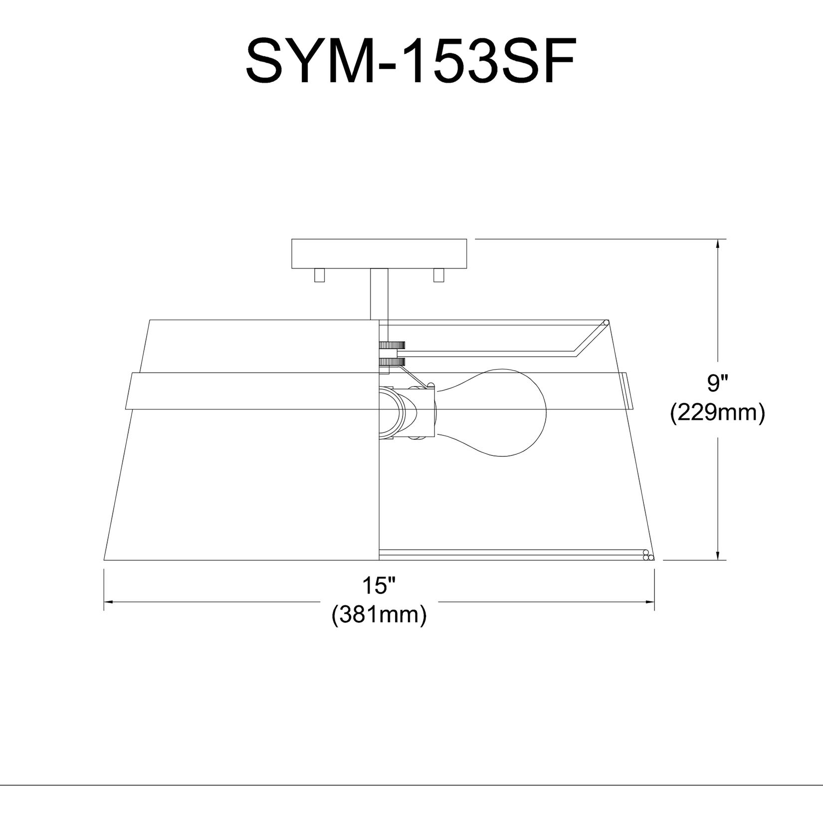 Symphony 3 Light 15 inch Aged Brass with White Semi-Flush Mount Ceiling Light in Aged Brass and White