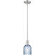 Downtown Urban Bridal Veil 1 Light 5 inch Brushed Satin Nickel Mini Pendant Ceiling Light in Blue