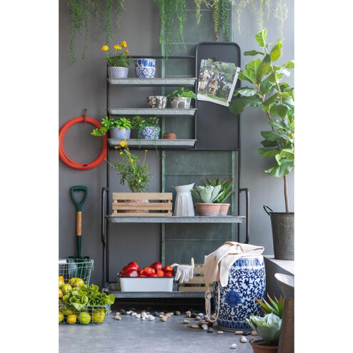 Garden 15.9 inch Blue and White Stool