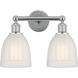 Edison Brookfield 2 Light 15 inch Polished Chrome Bath Vanity Light Wall Light in White