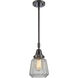 Franklin Restoration Chatham 1 Light 6 inch Matte Black Mini Pendant Ceiling Light in Clear Glass