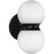 Peri LED 8.88 inch Black Exterior Wall in Matte Opal Glass