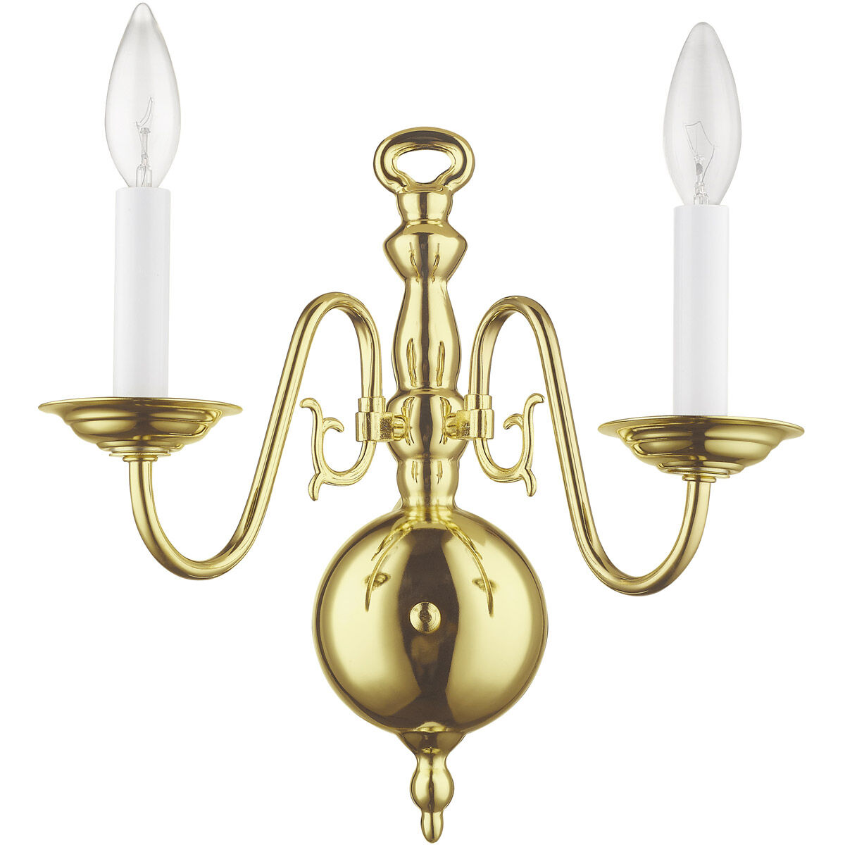 Williamsburgh 2 Light 13 inch Polished Brass Wall Sconce Wall Light