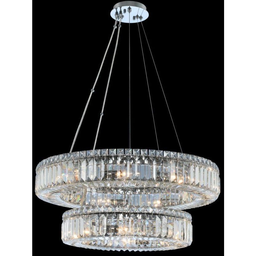 Rondelle 15 Light 26 inch Chrome Pendant Ceiling Light