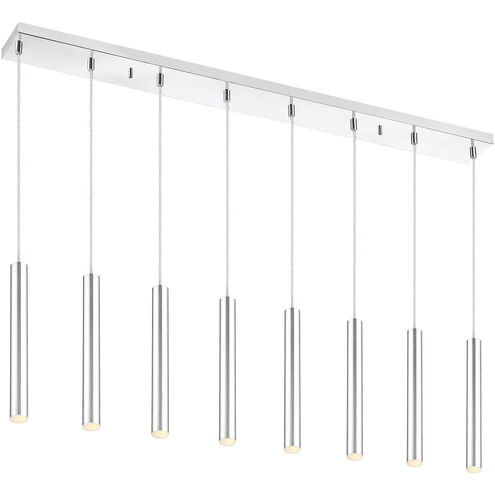 Forest LED 44.25 inch Chrome Linear Chandelier Ceiling Light in 8, 22, Chrome Steel