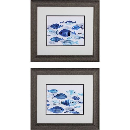 Waterside Collection Blue Framed Art