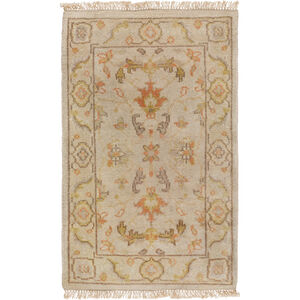 Zeus 36 X 24 inch Neutral and Green Area Rug, Wool