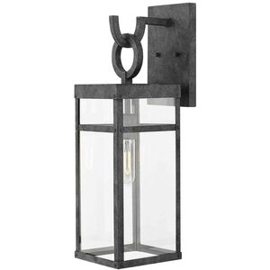 Estate Series Porter LED 22 inch Aged Zinc Outdoor Wall Mount Lantern, Open Air